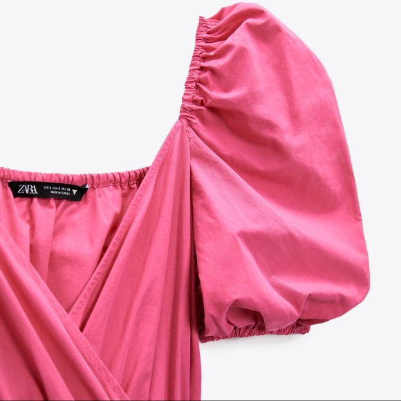 ZARA Puff Sleeves Midi Dress - Picture 3 of 13